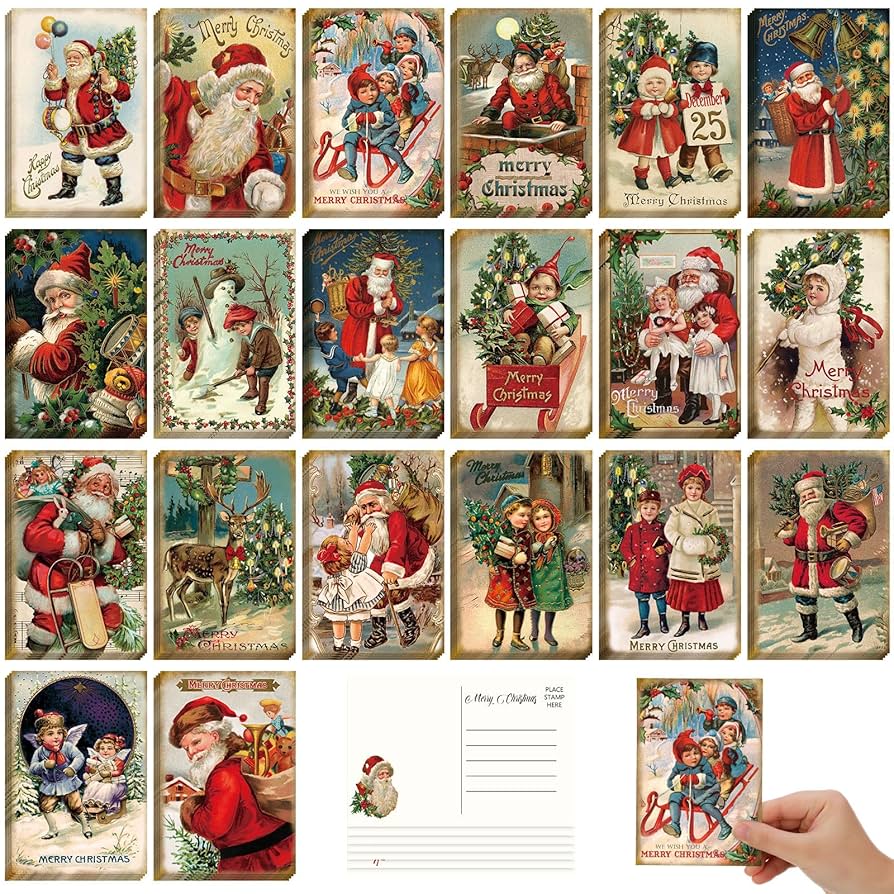 Amazon.com : Nuanchu 80 Pcs Vintage Christmas Postcards 4